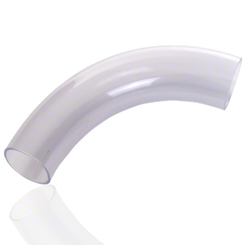 PVC U Transparent Bogen 22&deg; in DIN Abmessung, Stutzenausf&uuml;hrung